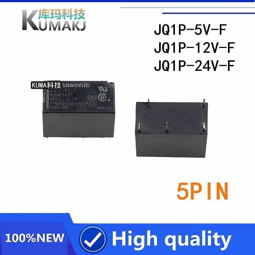 5PCS/lot 100%NEW original relay JQ1P-5V-F 5VDC JQ1P-12V-F 12VDC JQ1P-24V-F 24VDC JQ1P 12V F JQ1P 5V F 5PIN 10A