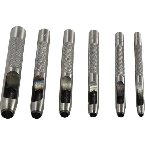 6pcs Waistband Watchband Belt Hole Eyelets Punch DIY Flat Chisel Leather Craft Hole Punch Prong Tool Set E2S