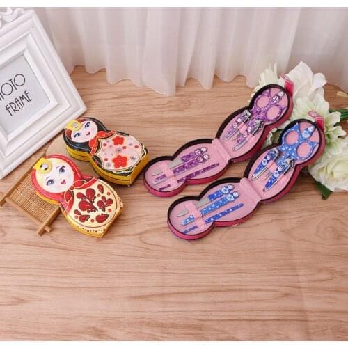 6Pcs Professional Manicure Cleaner Case Cuticle Clipper Pedicure Russian dolls