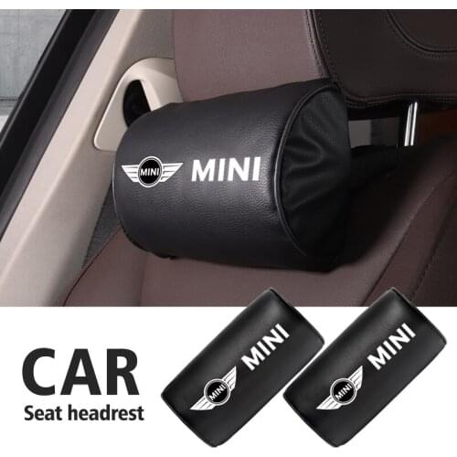 Car Seat Head Support Neck Protector Pillow Auto Logo Headrest For MINI Cooper One JCW Clubman Countryman R55 R56 F55 F56 R57