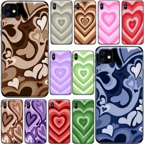 Purple Heart Swirl Heart Circle Phone Case for iPhone 11 12 mini pro XS MAX 8 7 6 6S Plus X 5S SE 2020 XR Luxury shell funda