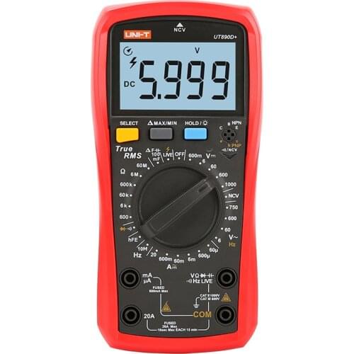 UNI-T UT890C UT890D+ Digital Multimeter 20A AC DC Capacitance Frequency Two Or Three Aurora NCV Tester True Effective Value