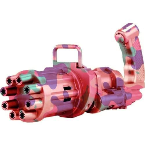 Kids Gatling Bubble Gun Toys Summer Soap Water Game Buble Machine 2-in-1 Electric Automatic Bubble Machine for Children Bath Toy