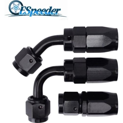 ESPEEDER AN4 Anoized Aluminum Swivel Hose End Fitting 0/45/90 Degree Oil Fuel Swivel Hose Hose End Adaptor Kit