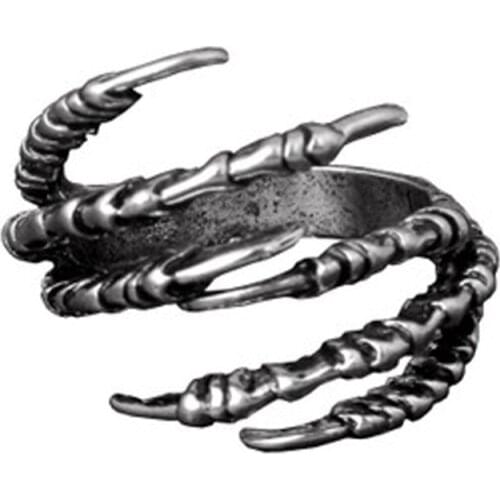 Gothic Punk Antique Alloy Eagle Claws Ring Fashion Mens Opening Talon Rings Spell Mystery Jewelry
