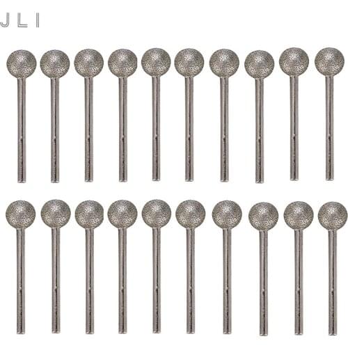 JLI 20pcs 6mm Diamond Grinding Head Round Kit Grinding Wheel Polishing Machine Rotary Grinding Tools