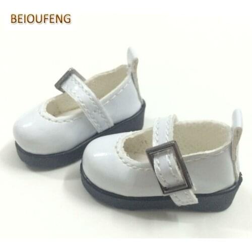 BEIOUFENG One Pair 5CM Mini Toy Shoes PU Leather Shoes For Dolls Accessories,Fashion Sneaker Bjd Doll Shoes for Russian Doll