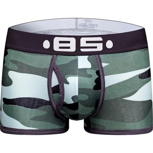 2020 BS Brand Sexy underwear men Camouflage printed boxers men Cotton boxers panties hombre slip Men underwear BS140