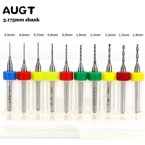 10Pcs CNC Machine PCB Twist Drill Print Circuit Board Drill Bits Set Carbide Micro Drill For Print Circuit Board Metal Drilling