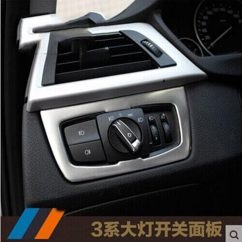 Stainless steel Headlight Switch Frame Trim For BMW New 3 series F30 F31 F34 F35 3GT 316 320li 328li 325li 335li 4GT
