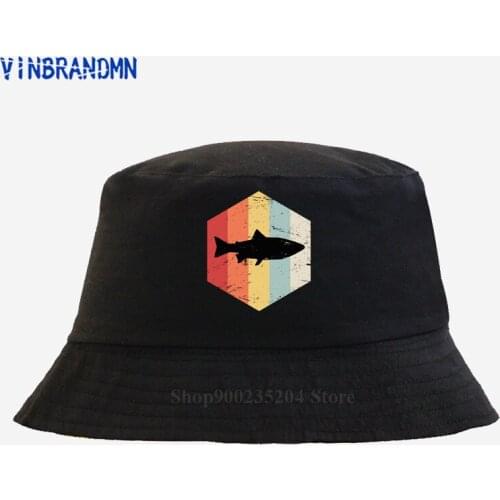 Latest popularity Fishing hat Trout fishing vintage style Fashion hat Gifts Trout Icon summer hat mujer Hip Hop cool Bucket hats