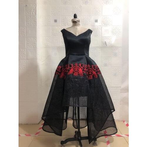 High quality коктейльные платья embroidery sukienki koktajlowe short front long back cocktail vestido de fiesta de boda dresses