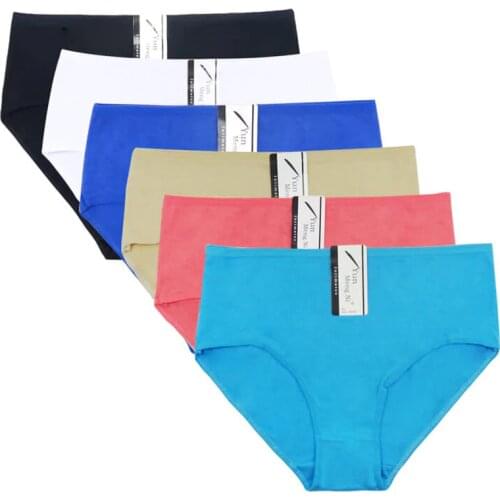 Plus Size 2xl 3xl 4xl Cotton Underwear Womens Panties Breifs Stain Mid Waist Hot Panties Sexy Lingerie For Girls