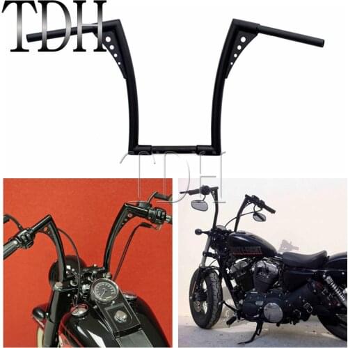 Motorcycle 1-1/4" 16" Rise Ape Hangers Handlebar Fat Bar For Harley Sportster XL Touring FLST FXST Custom Black Chrome