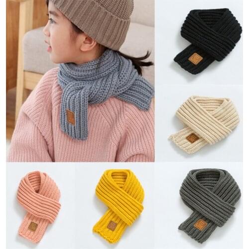 Children Scarf Knitted Warm Small Scarf Autumn and Winter Models Cute Versatile New Thick And Warm Plush Kids Collar 13colors
