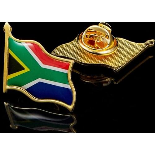 South Africa Country National Emblem Badge Paint Flag Brooch Tie Backpack Lapel Safety Buckle Pin Brooch