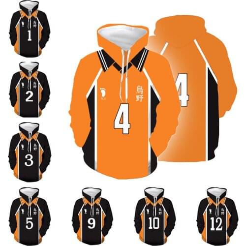 New Anime Haikyuu Hoodie Cosplay Teen Funny Harajuku Sweatshirts Unisex Pattern Tops Hip Hop Printing Pullover Couple Clothes