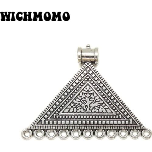 2019 New 41*55mm 2 Pieces Retro Zinc Alloy Triangle Connectors Porous Linker for DIY Earring Necklace Jewelry Accessories