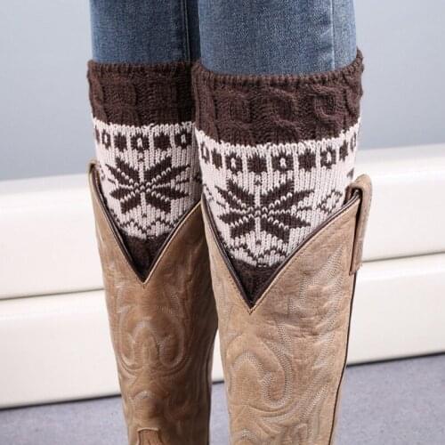 Knitted boots Woolen feet leggings autumn winter color matching short color socks Leg warmers Knitted boot