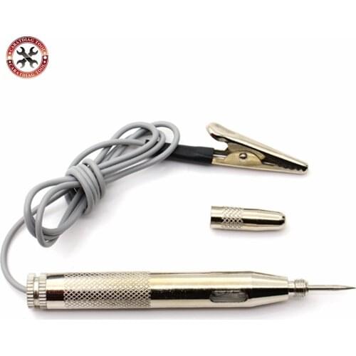 High Quality Car Motorcycle Circuit Voltage Tester fuses and light sockets Test Pen DC 6V-24V Cable and Clip Circuit Tester