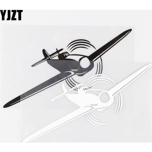 YJZT 16X10CM Spitfire Plane Personality Airplane Decor Vinyl Car Sticker Decal Aircraft Black / Silver 10A-0242