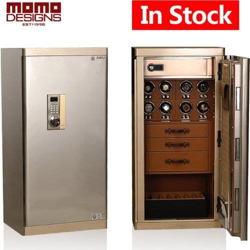 New Watch Safety Cabinet 8 Automatic Watch winder Safe Box Fingerprint Electronic/Luxury watch and Jewelry storage steel safe