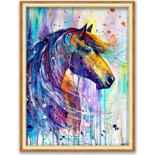 Animal Horse DIY Cross Stitch 11CT Embroidery Kits Craft Needlework Set Cotton Thread Printed Canvas Home Decoration Sell Room