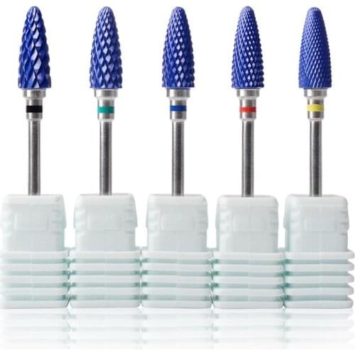 1pcs Blue Ceramic Nail Drill Bits Pedicure Manicure Cleaning Cuticle Milling Cutter Sander Nail File Accessory Tools