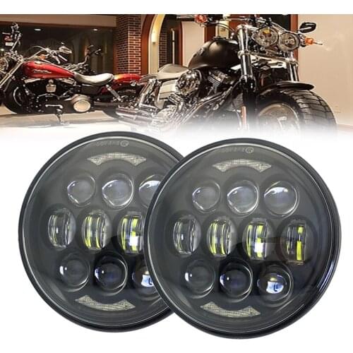 2 pcs 5 3/4" LED Headlights DRL 5.75 inch Iron 883 Dyna Headlamp for Triumph Rocket iii 3 Speed Tripl & Street Triple Driving Li