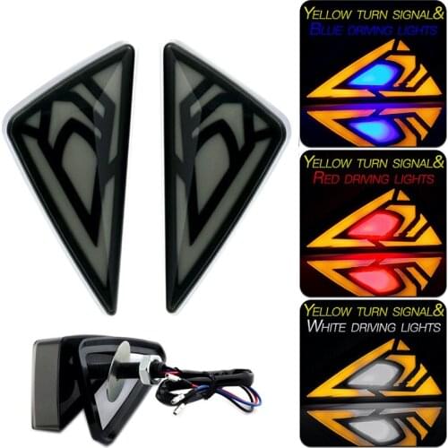 2Pcs Motorcycle Flush Mount Triangle Turn Signal Lights Amber LED Indicator Lamp DRL Blinker Lamps For BMW Honda Yamaha Suzuki