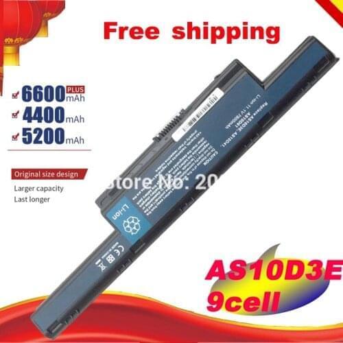 New 9 cells Laptop Battery For Acer Aspire AS10D31 AS10D51 AS10D61 AS10D71 AS10D75 AS10D81 V3 5741 5560 v3-771g 5560G Free shipp