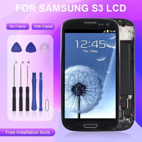 Catteny 4.7Inch I9305 I747 I535 I9300 Lcd For Samsung Galaxy S3 Lcd Screen I9301 Display Touch Screen Digitizer Assembly+Frame