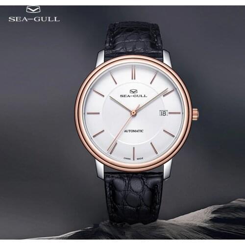 Seagull Watch High-end Mens Automatic Mechanical Watch 18K Rose Gold Watch Calendar Business Watch 218.12.1026G