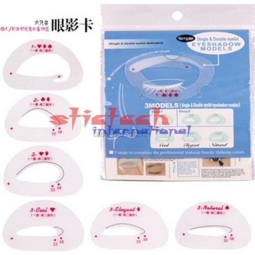 By dhl or ems 500sets 6pcs/set eyeliner stencil Eyeshadow Models Auxiliary Tools Tracing Shadow Card Draw rlue 2019