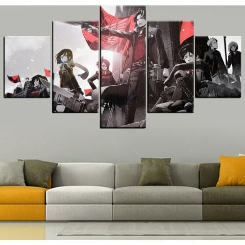 Home Decor Hd Print Canvas Wall Artwork 5 Piece Animation Attack on Titan Painting Picture Modular Modern Poster For Living Room