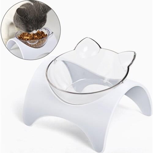 Double Pet Bowls Cat Food Water Feeder Pet Drinking Dish Feeder Cat Puppy Feeding Supplies Small Dog Accessories Plastic Rounded