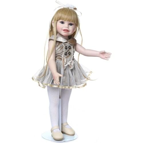 Clearance Sale NPK 45CM American Bebes Reborn Girl Dolls de Silicone full vinyl body waterproof adorable Doll Toys For Girls bon