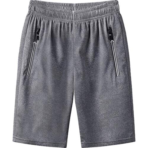 Summer New mens Casual Trend Loose quick-drying Shorts Ice Silk five-point Pants mens Zipper Sweatpants Large size Cool Down