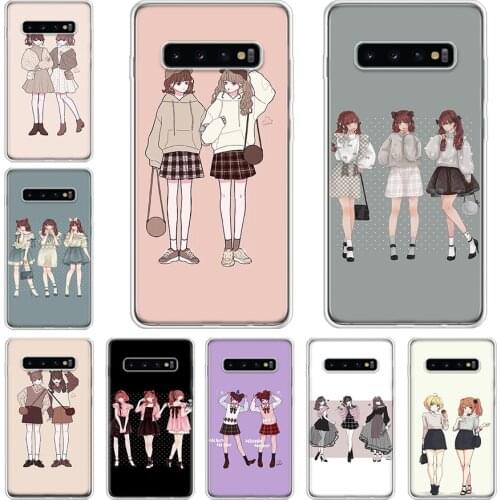 Best Friends BFF Matching Phone Case For Samsung Galaxy Note 20 10 9 8 S8 S9 S10 S10E S20 S21 Ultra J4 J6 Plus Lite Cover
