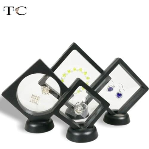 4PCS Black Arrival Multifunctional Jewelry Display Earring Bracelet Necklace Ring Display Holder PET Clear Display Box