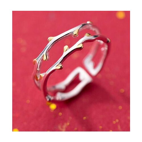Trendy Simple Branch Leaf Rings For Women Lover Engagement Wedding Open Geometric Finger Rings Punk Jewelry