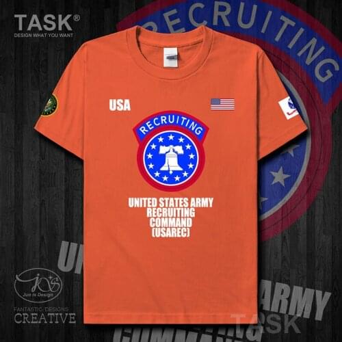US Army Recruiting Command USAREC mens t shirt new Tops Short sleeve country Tactical Military sweatshirt sports cotton summer