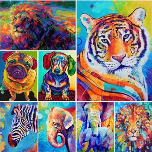 5DDIY Diamond Painting Animal Lion Tiger Horse Cross Stitch Set Mosaic Art Oil Painting Diamond Embroidery Home Decoration Gift