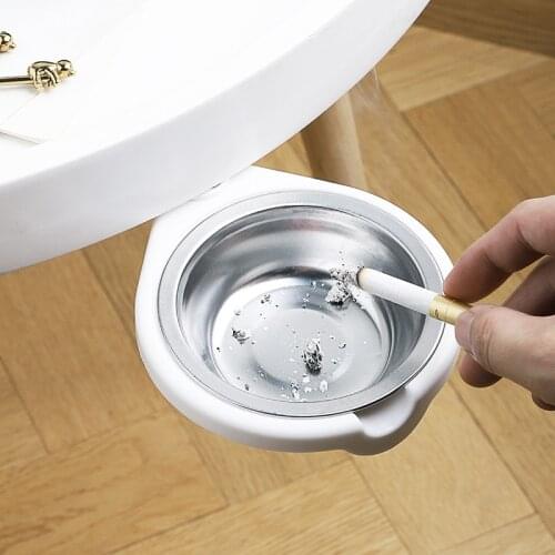 Wall-mounted Rotating Ashtray Office Living Room Household Simple Ashtray Hidden Stainless Steel Ashtray Hanging Table Bottom