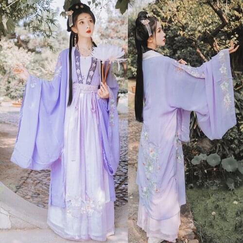New Woman Chinese Traditional Dance Costumes Fairy Dress Performance Hanfu Embroidery Oriental Tang Ancient Cosplay Hanfu SL1717