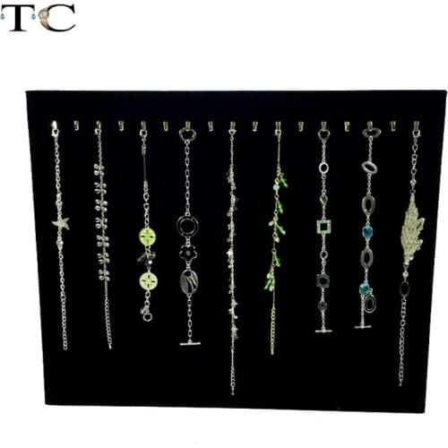New high quality Velvet Storage Board Necklace Pendant Display Stand Women Rack Jewelry 17 Hooks Bracelet