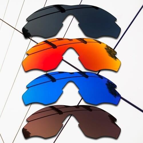 E.O.S 4 Pieces Black & Brown & Blue & Fire Red Polarized Replacement Lenses for Oakley M2 Frame OO9212 Sunglasses