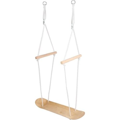 Kid Indoor Outdoor Swing Hammock Steady Wooden Swing Seat Ropes Hand-kitting Rope Swing Seat Tree Hanging Playground 250 lbs