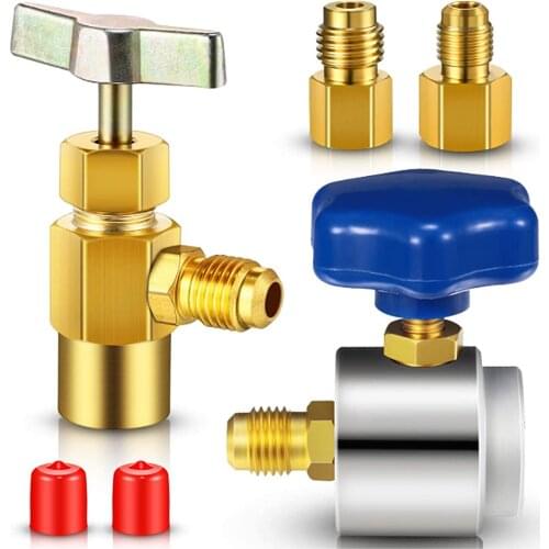 R134A Conversion Kit Refrigerant Brass Tap Can Dispensing Valve Bottle Opener 1/2" ACME Thread R134A Refrigerant Bottle Can Tap