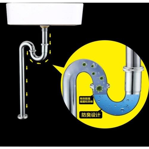 Bathroom Kitchen Basin Sink Shower Plumbing Round Bottle sink Vessel waste U-trap Floor Drain Pipe 11-001